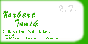 norbert tomik business card